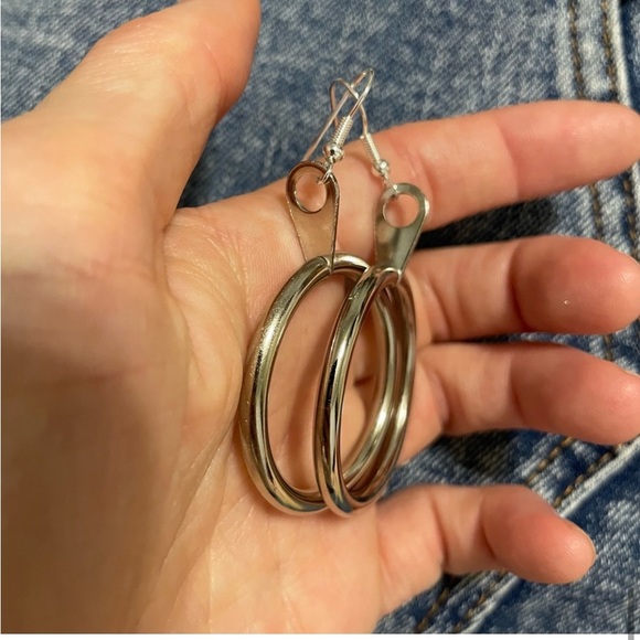 Silver Hoop Earrings - Picture 7 of 15